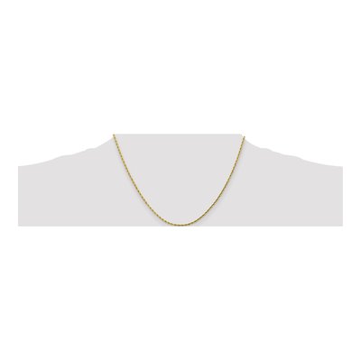 10K Yellow Gold 2mm Diamond-Cut 18-inch Rope Chain – view 5