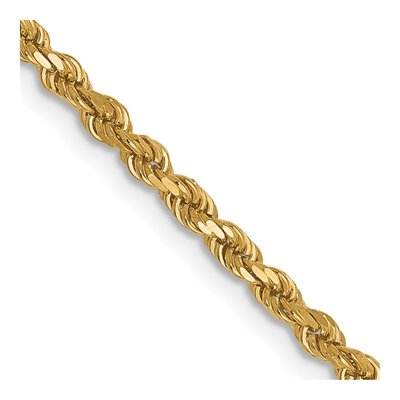 10K Yellow Gold 2.25mm Diamond-Cut Rope Chain
