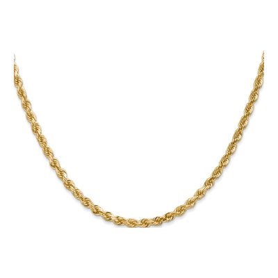 10K Yellow Gold 3mm Diamond-Cut Rope Chain – view 3