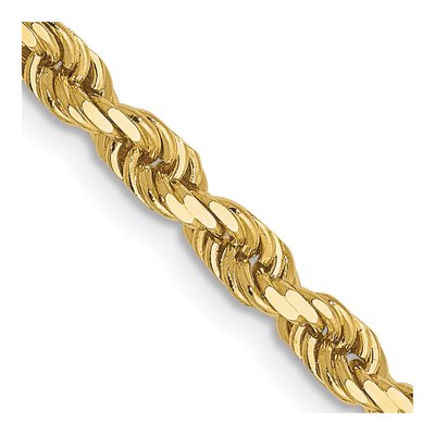 10K Yellow Gold 3mm Diamond-Cut Rope Chain