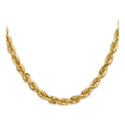 10K Yellow Gold 5.5mm Diamond-Cut Rope Chain – view 3