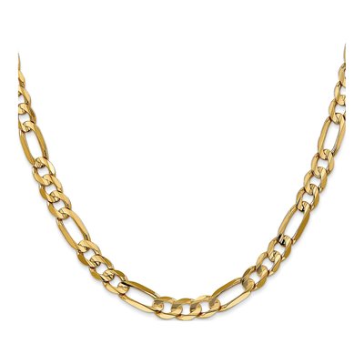 10K Yellow Gold 6mm Concave Figaro Chain – view 2