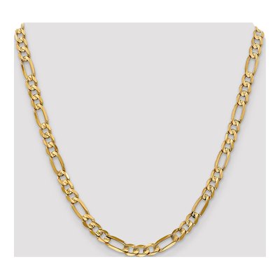 10K Yellow Gold 6mm Concave Figaro Chain – view 4