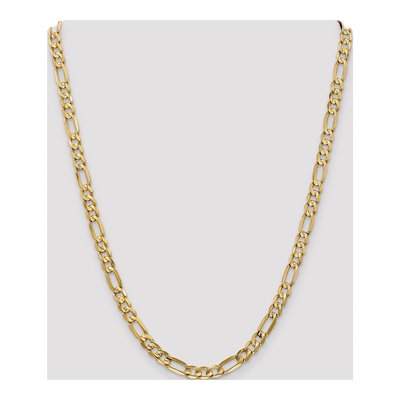10K Yellow Gold 6mm Concave Figaro Chain – view 4