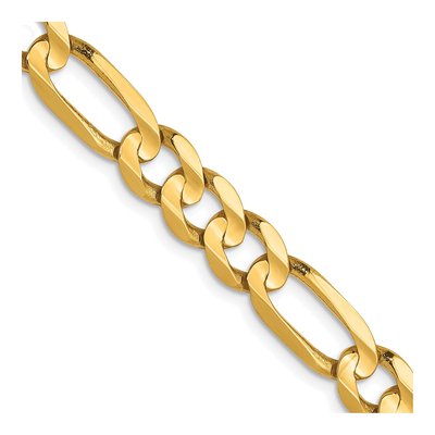 10K Yellow Gold 6mm Concave Figaro Chain