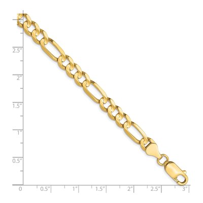 10K Yellow Gold 6mm Concave Figaro Chain Bracelet – view 3