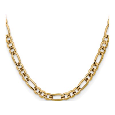 10K Yellow Gold 7.5mm Concave Figaro Chain – view 3