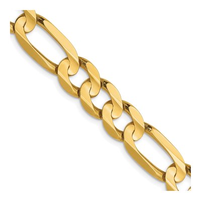 10K Yellow Gold 7.5mm Concave Figaro Chain