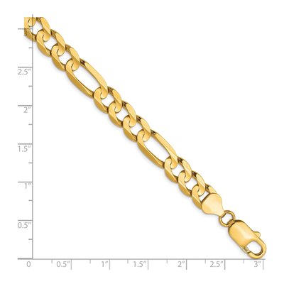 10K Yellow Gold 7.5mm Concave Figaro Chain Bracelet – view 3