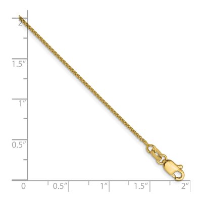 10K Yellow Gold 1mm Wheat Chain Anklet – view 3