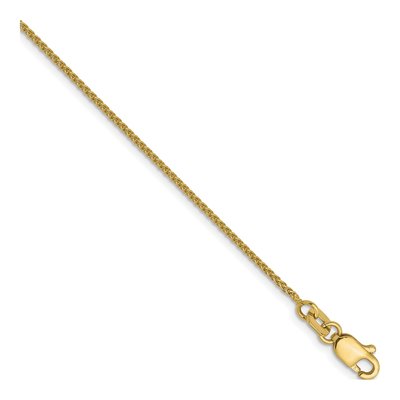 10K Yellow Gold 1mm Wheat Chain Anklet
