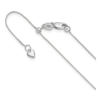 10K White Gold 0.7mm Box Chain