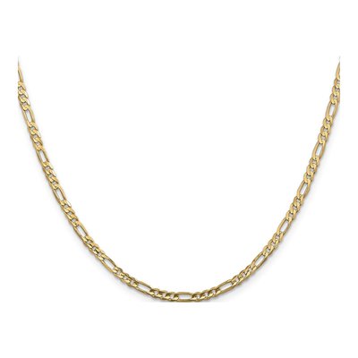 10K Yellow Gold 3mm Concave Figaro Chain – view 3