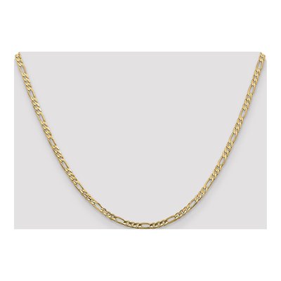 10K Yellow Gold 3mm Concave Figaro Chain – view 5