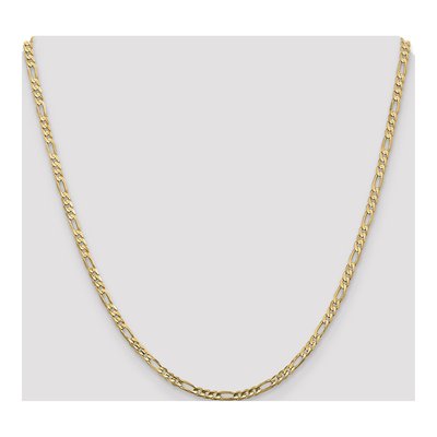 10K Yellow Gold 3mm Concave Figaro Chain – view 5