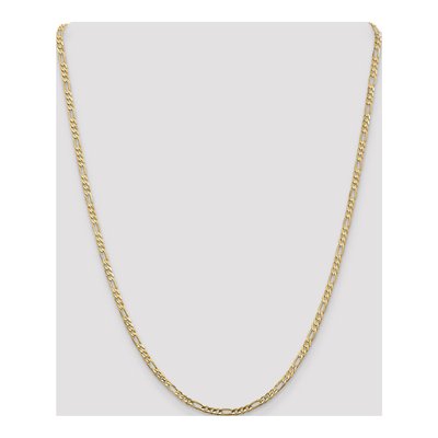 10K Yellow Gold 3mm Concave Figaro Chain – view 5
