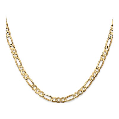 10K Yellow Gold 4.5mm Concave Figaro Chain – view 3