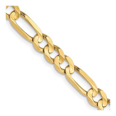 10K Yellow Gold 4.5mm Concave Figaro Chain