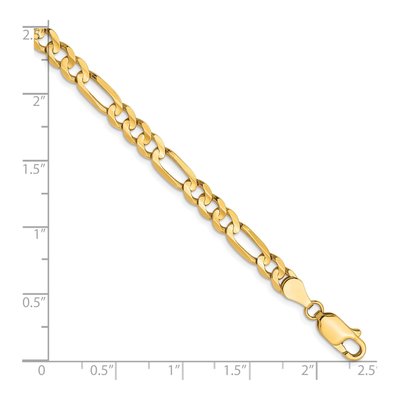 10K Yellow Gold 4.5mm Concave Figaro Chain Bracelet – view 3