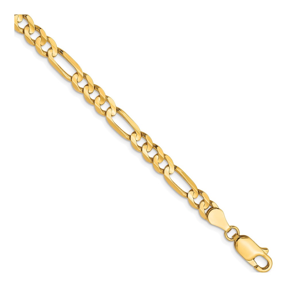 10K Yellow Gold 4.5mm Concave Figaro Chain Bracelet