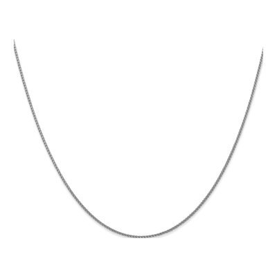 10K White Gold 1mm Diamond-Cut Wheat Chain – view 3