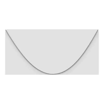 10K White Gold 1mm Diamond-Cut Wheat Chain – view 5