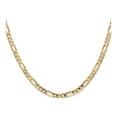 10K Yellow Gold 4mm Concave Figaro Chain – view 3