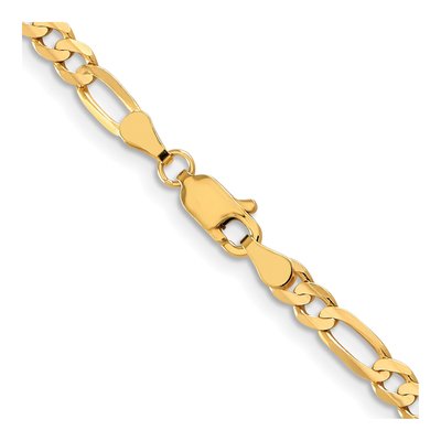 10K Yellow Gold 4mm Concave Figaro Chain – view 4