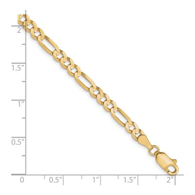 10K Yellow Gold 4mm Concave Figaro Chain Bracelet – view 3