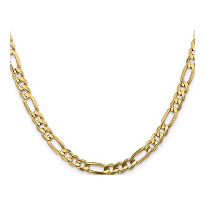 10K Yellow Gold 5.25mm Concave Figaro Chain – view 2