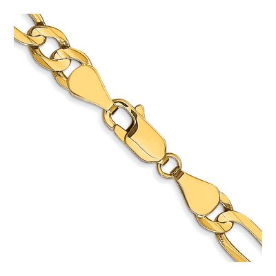 10K Yellow Gold 5.25mm Concave Figaro Chain – view 3
