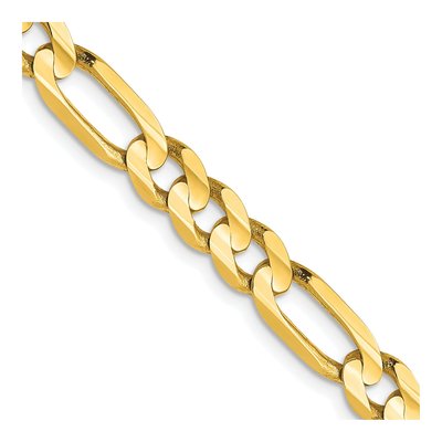 10K Yellow Gold 5.25mm Concave Figaro Chain
