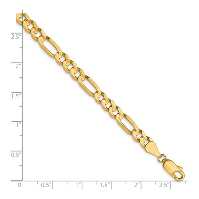 10K Yellow Gold 5.25mm 8-Inch Concave Figaro Chain Bracelet – view 3
