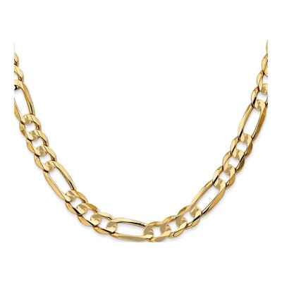 10K Yellow Gold 6.75mm Concave Figaro Chain – view 2
