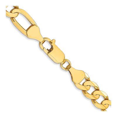 10K Yellow Gold 6.75mm Concave Figaro Chain – view 3