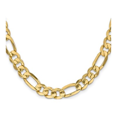 10K Yellow Gold 8.75mm Concave Figaro Chain – view 3