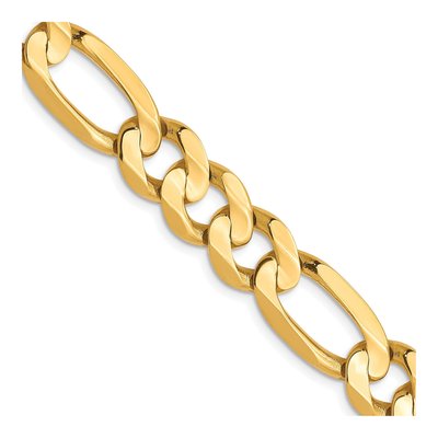 10K Yellow Gold 8.75mm Concave Figaro Chain