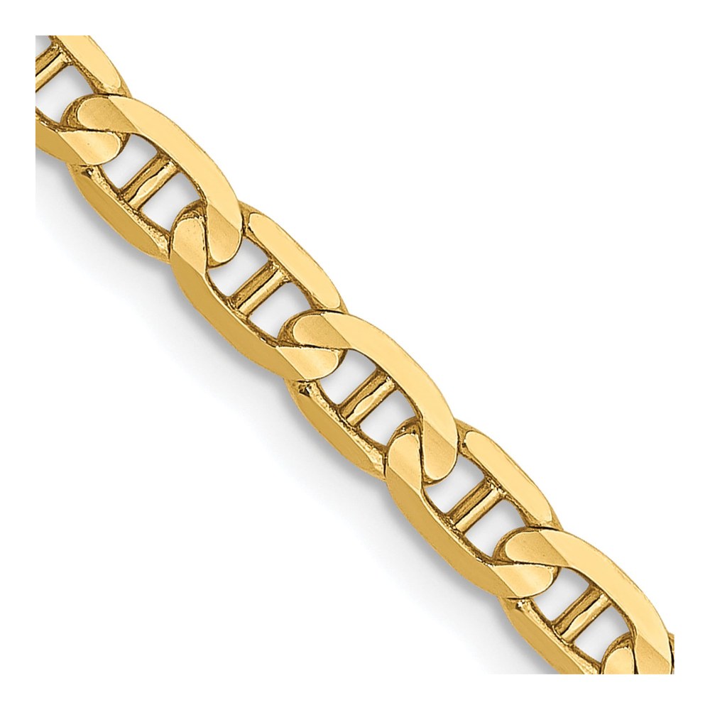 10K Yellow Gold 3mm Concave Anchor Chain, 18"