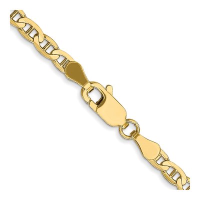 10K Yellow Gold 3mm Concave Anchor Chain – view 3