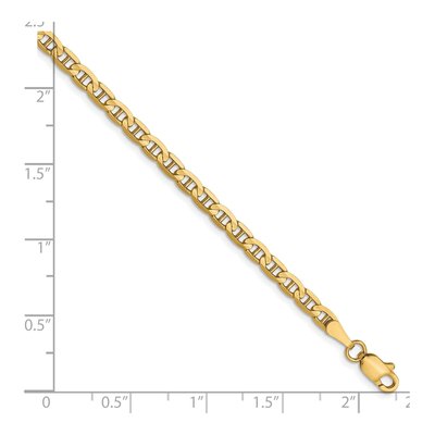 10K Yellow Gold 3mm Concave Anchor Chain Bracelet – view 2