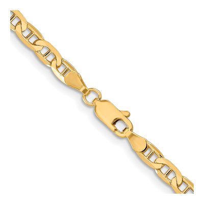 10K Yellow Gold 3.75mm Concave Anchor Chain – view 3