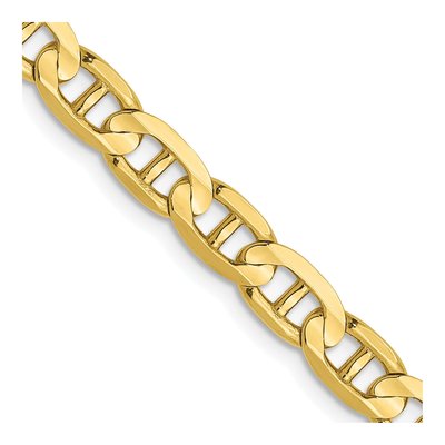 10K Yellow Gold 4.5mm Concave Anchor Chain