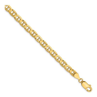 10K Yellow Gold 4.5mm Concave Anchor Chain Bracelet