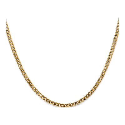 10K Yellow Gold 2.4mm Flat Beveled Curb Chain – view 3