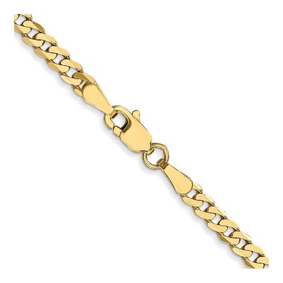 10K Yellow Gold 2.4mm Flat Beveled Curb Chain – view 4