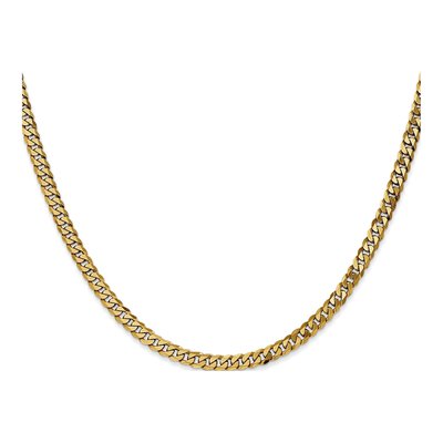 10K Yellow Gold 3.9mm Flat Beveled Curb Chain – view 2