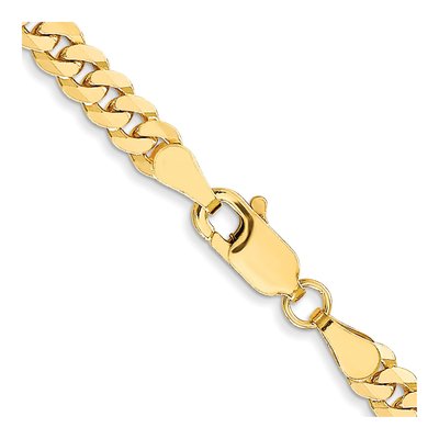 10K Yellow Gold 3.9mm Flat Beveled Curb Chain – view 3