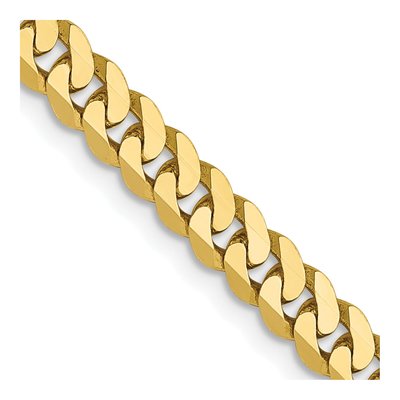 10K Yellow Gold 3.9mm Flat Beveled Curb Chain