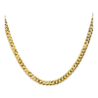 10K Yellow Gold 4.6mm Flat Beveled Curb Chain – view 2