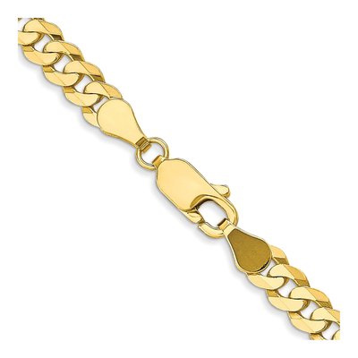 10K Yellow Gold 4.6mm Flat Beveled Curb Chain – view 3